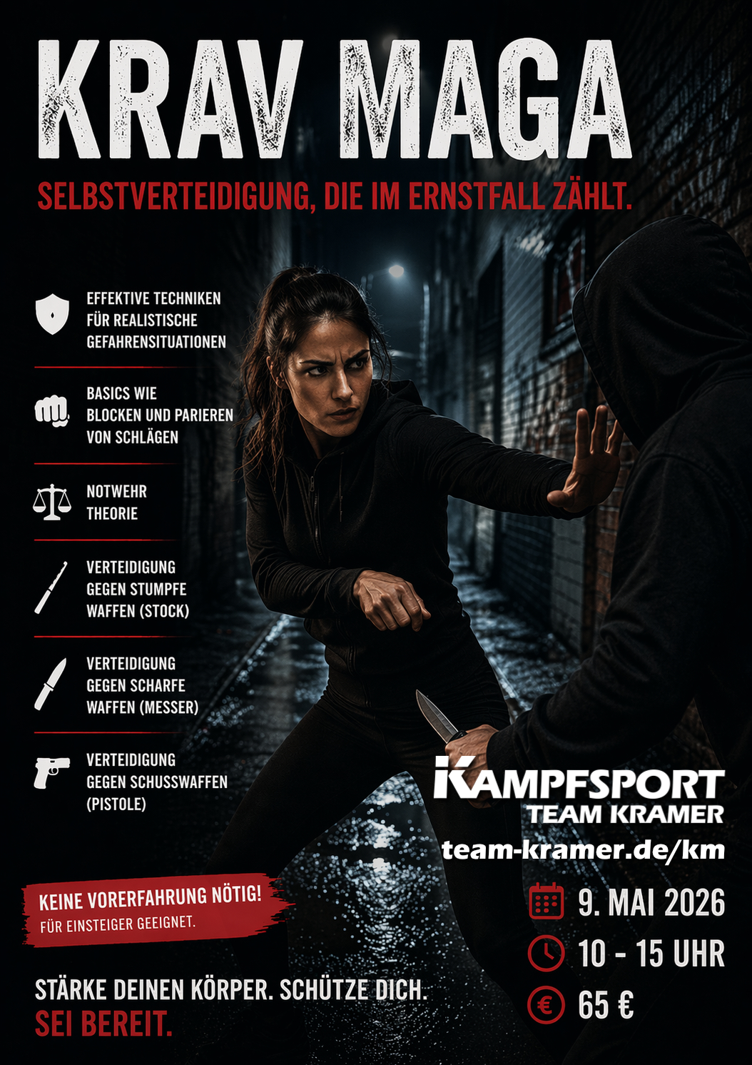 Krav Maga Kurs im Mai: Selbstverteidigung gegen bewaffnete Angreifer